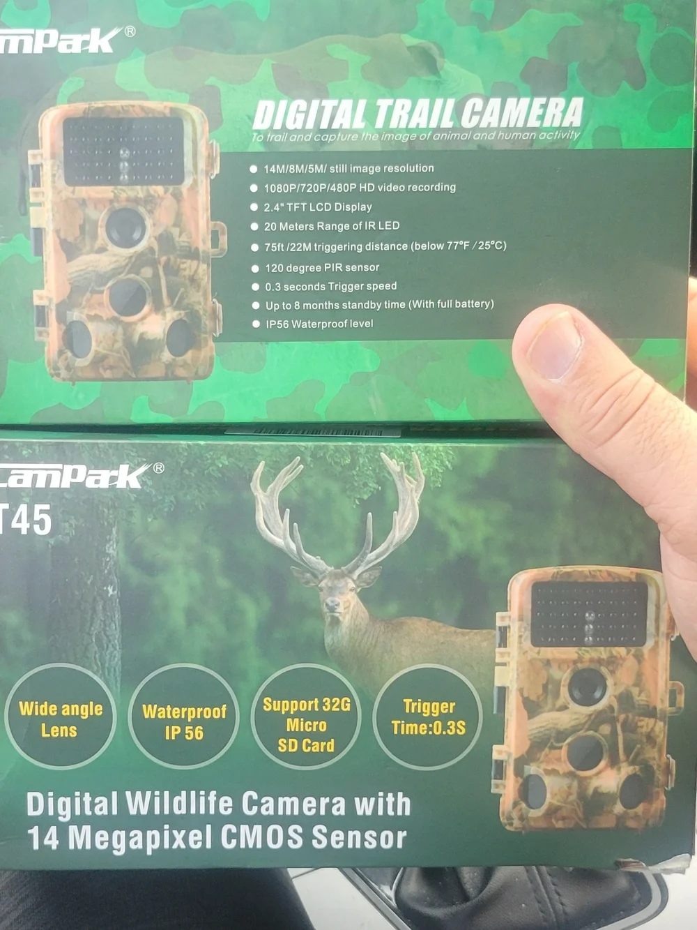 2 Camo Trail Game Camera with USB Cable 4k $80 For Both